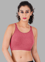 Faso Women's Cotton Sports Bra With Strap