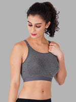 Faso Women's Cotton Sports Bra With Strap