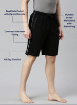 Faso Men's Cotton Side Seam Piping Bermuda Shorts