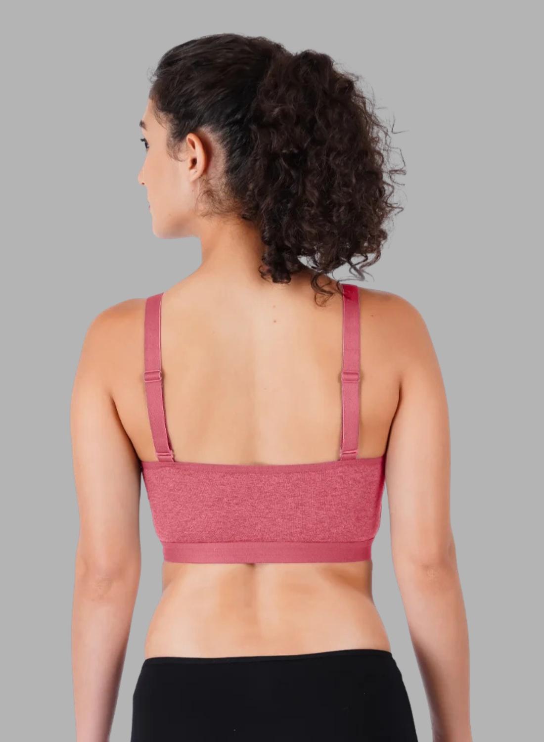 Faso Women's Cotton Sports Bra With Strap