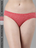Faso Women's Cotton Inner Elastic Bikini (Pack of 3)