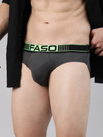 Faso Men's Cotton Neon Outer Elastic Brief (Pack of 2)