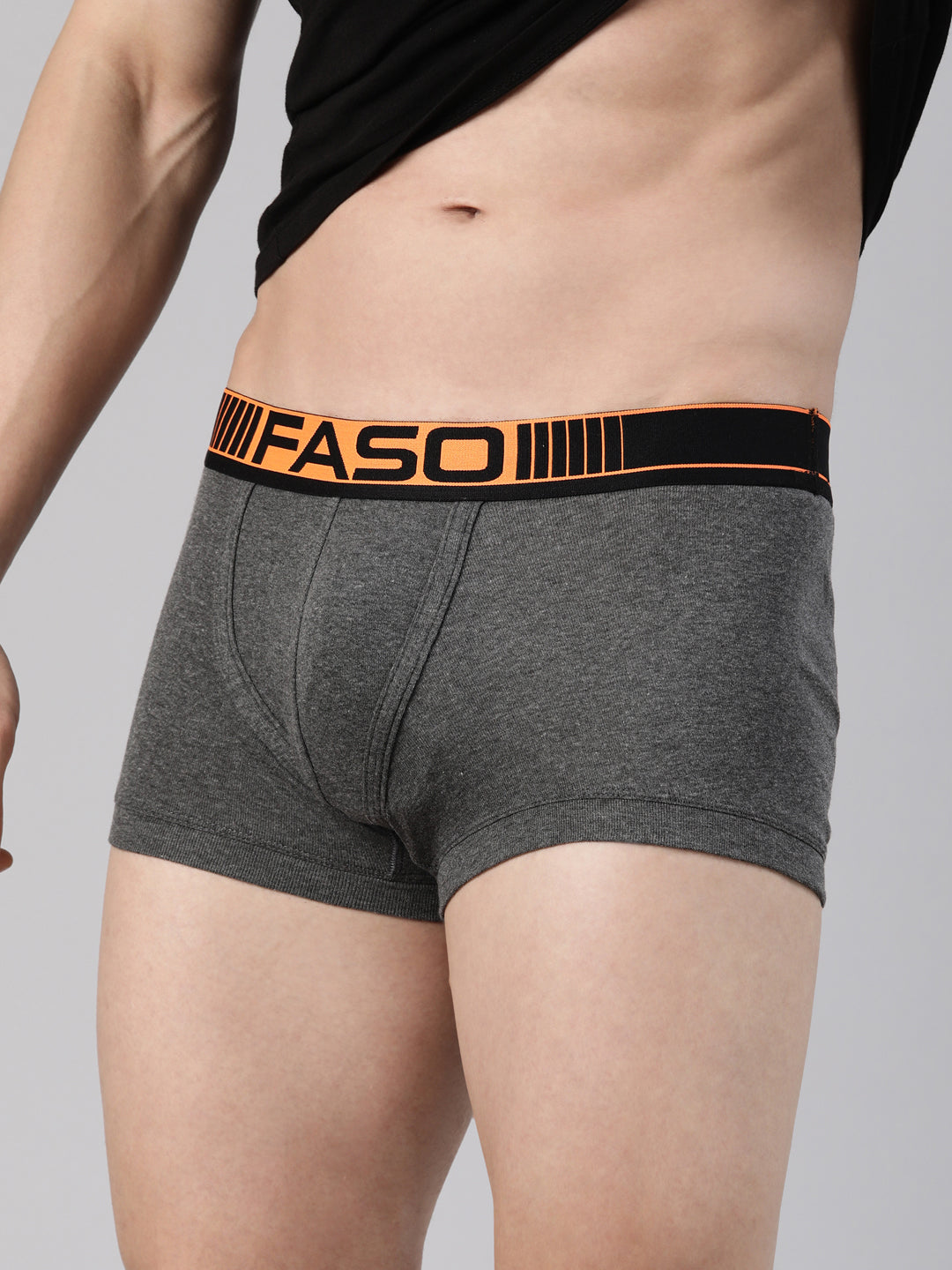 Faso Men's Cotton Neon Outer Elastic Trunk (Pack of 2)