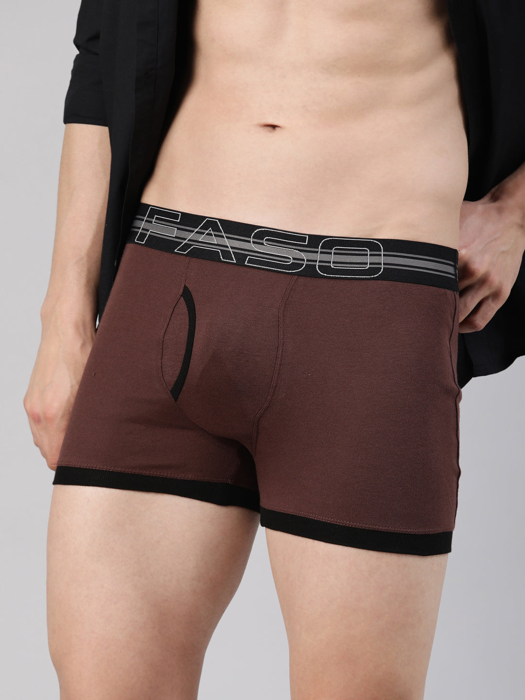 Faso Men's Cotton Contrast Binding Trunk (Pack of 2)