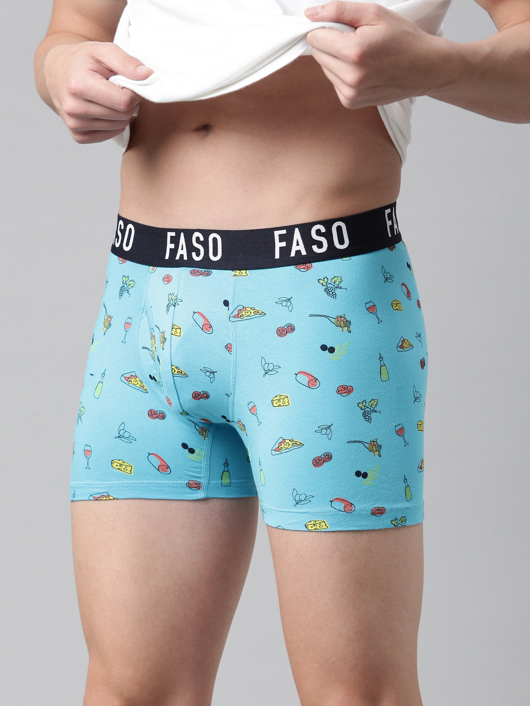 Faso Men's Cotton Printed Trunk