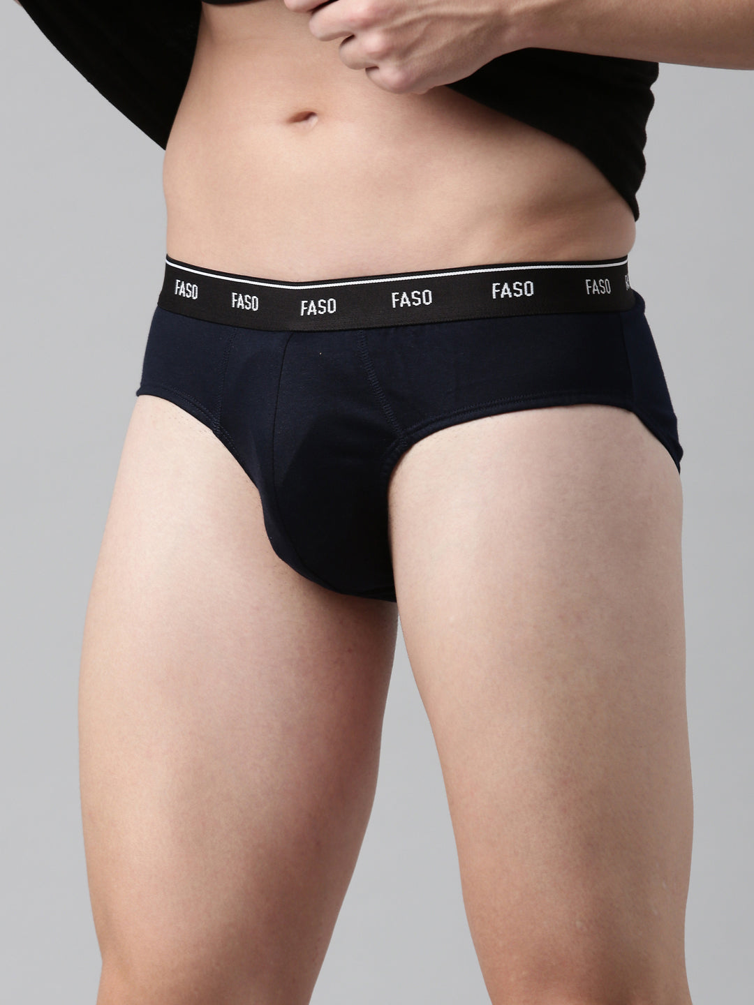 Faso Men's Cotton Outer Elastic Brief (Pack of 2)
