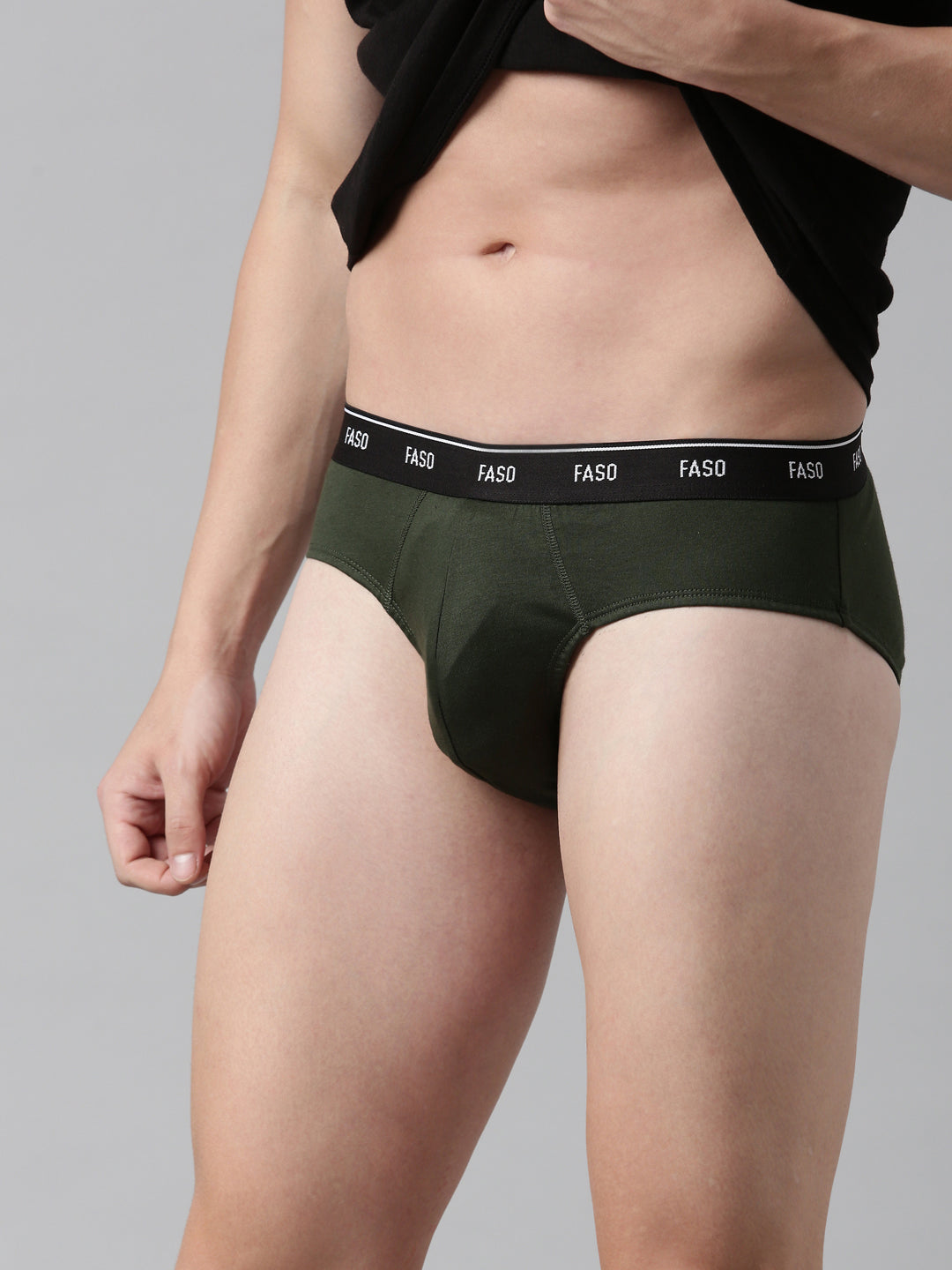 Faso Men's Cotton Outer Elastic Brief (Pack of 2)
