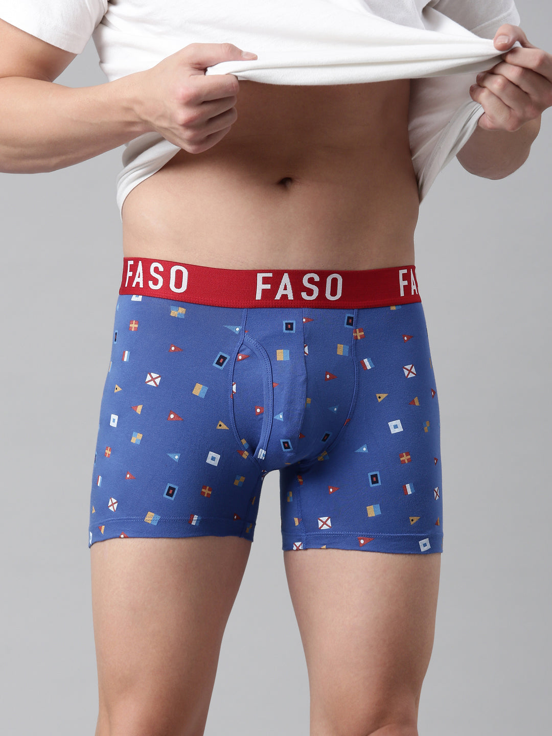 Faso Men's Cotton Printed Trunk