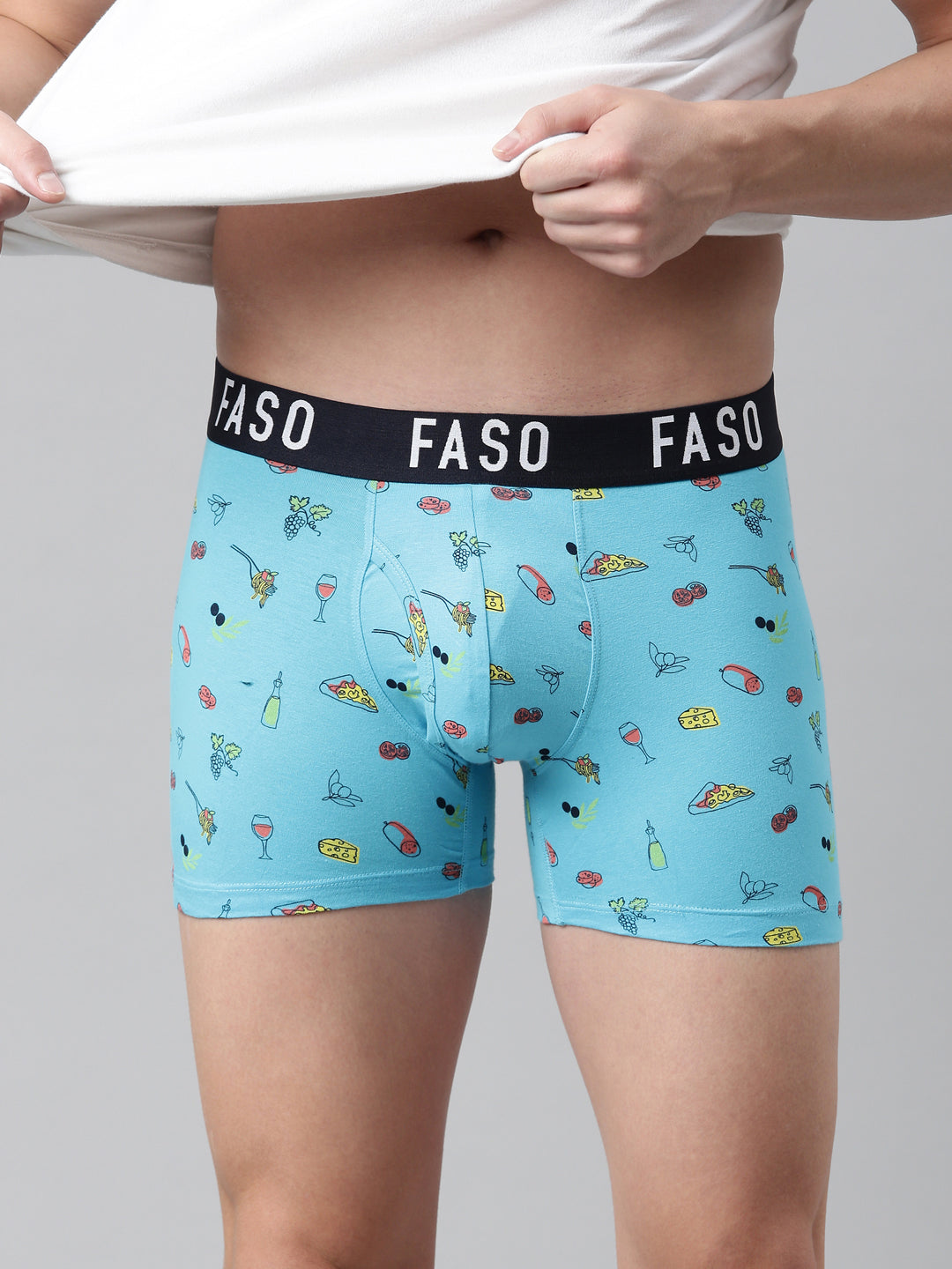 Faso Men's Cotton Printed Trunk