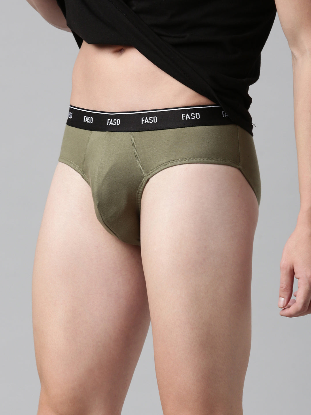 Faso Men's Cotton Outer Elastic Brief (Pack of 2)