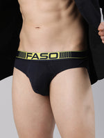 Faso Men's Cotton Neon Outer Elastic Brief (Pack of 2)