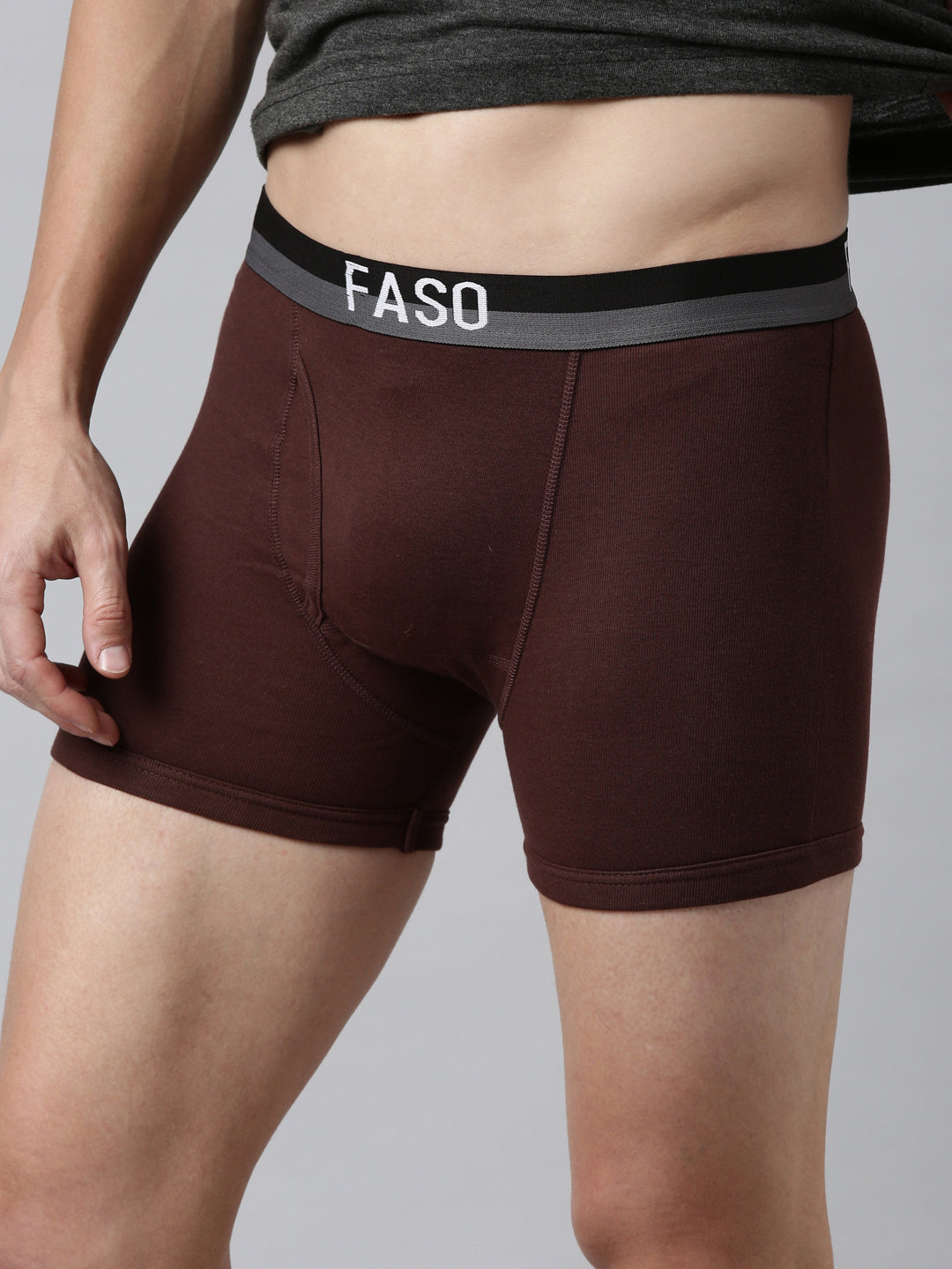 Faso Men's Cotton Outer Elastic Trunk (Pack of 2)