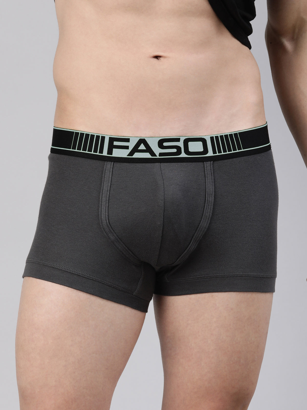 Faso Men's Cotton Neon Outer Elastic Trunk (Pack of 2)