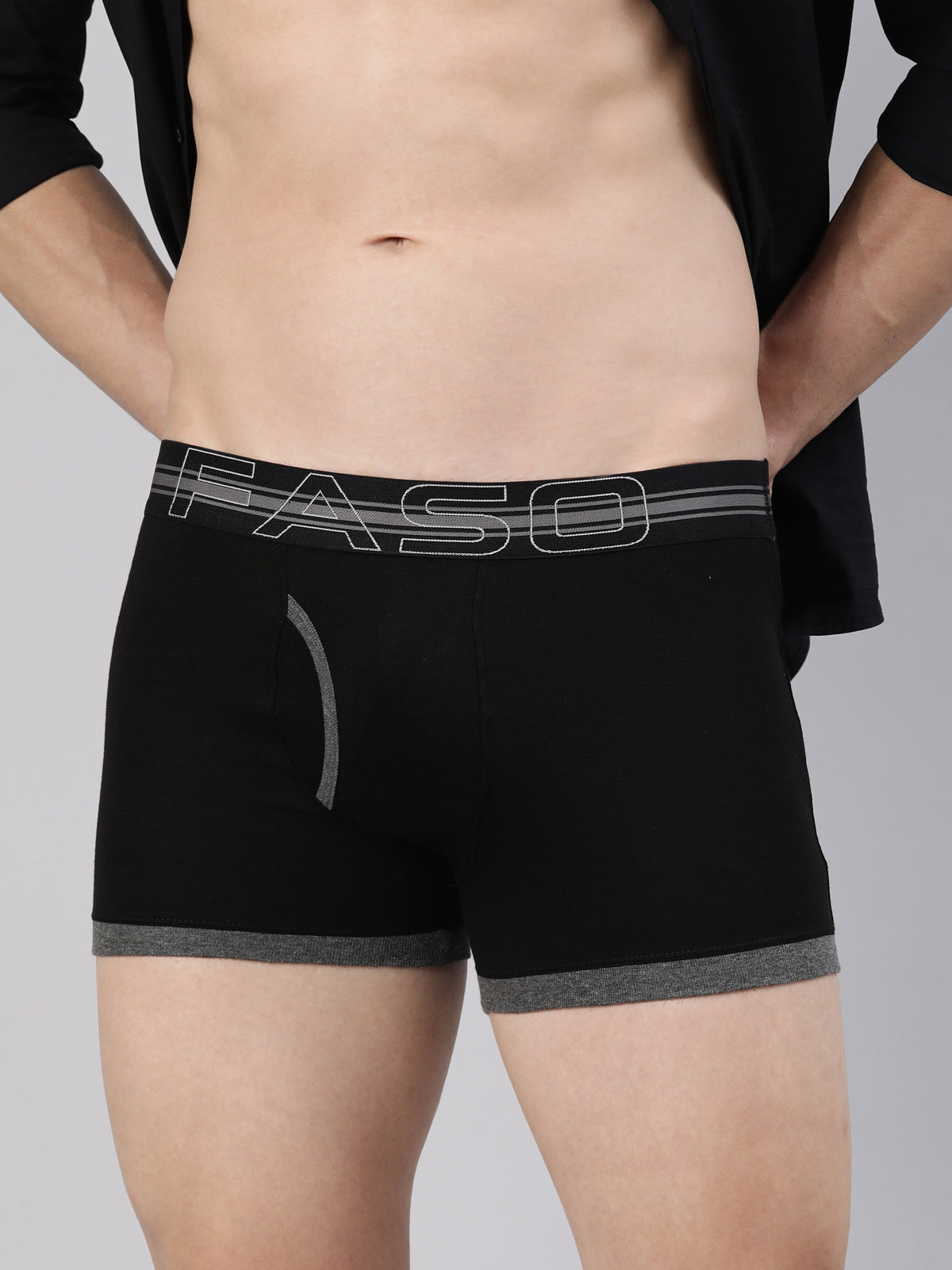 Faso Men's Cotton Contrast Binding Trunk (Pack of 2)