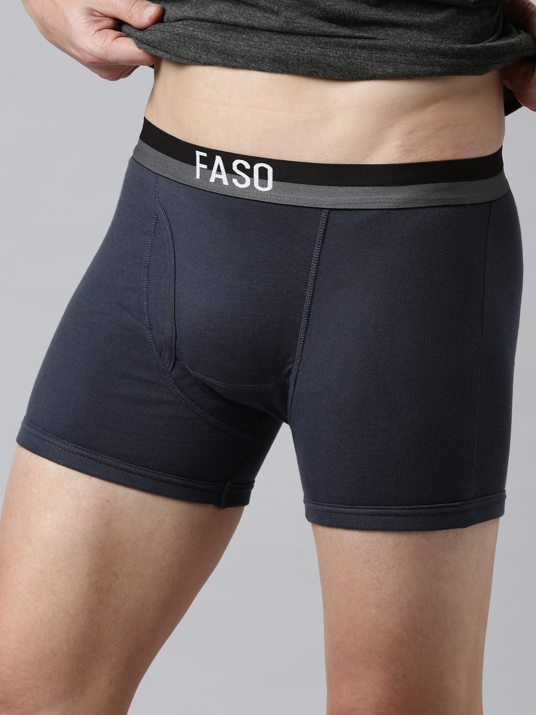 Faso Men's Cotton Outer Elastic Trunk (Pack of 2)