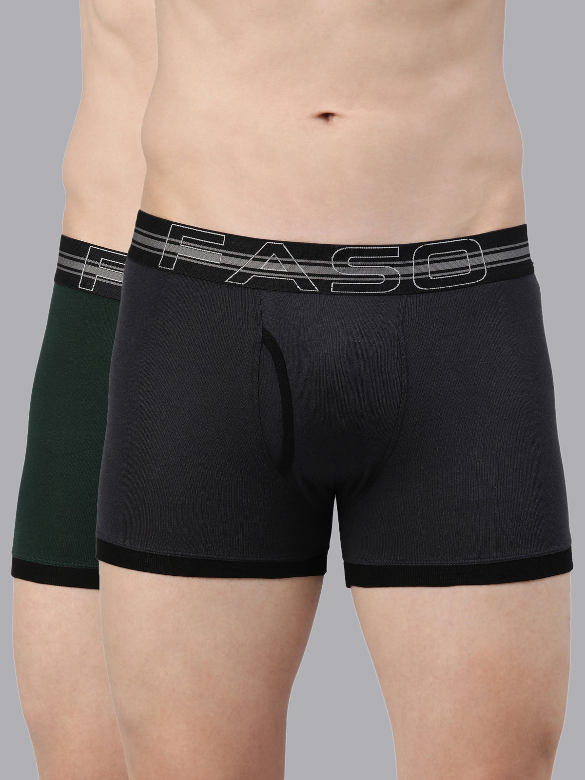 Faso Men's Cotton Contrast Binding Trunk (Pack of 2)