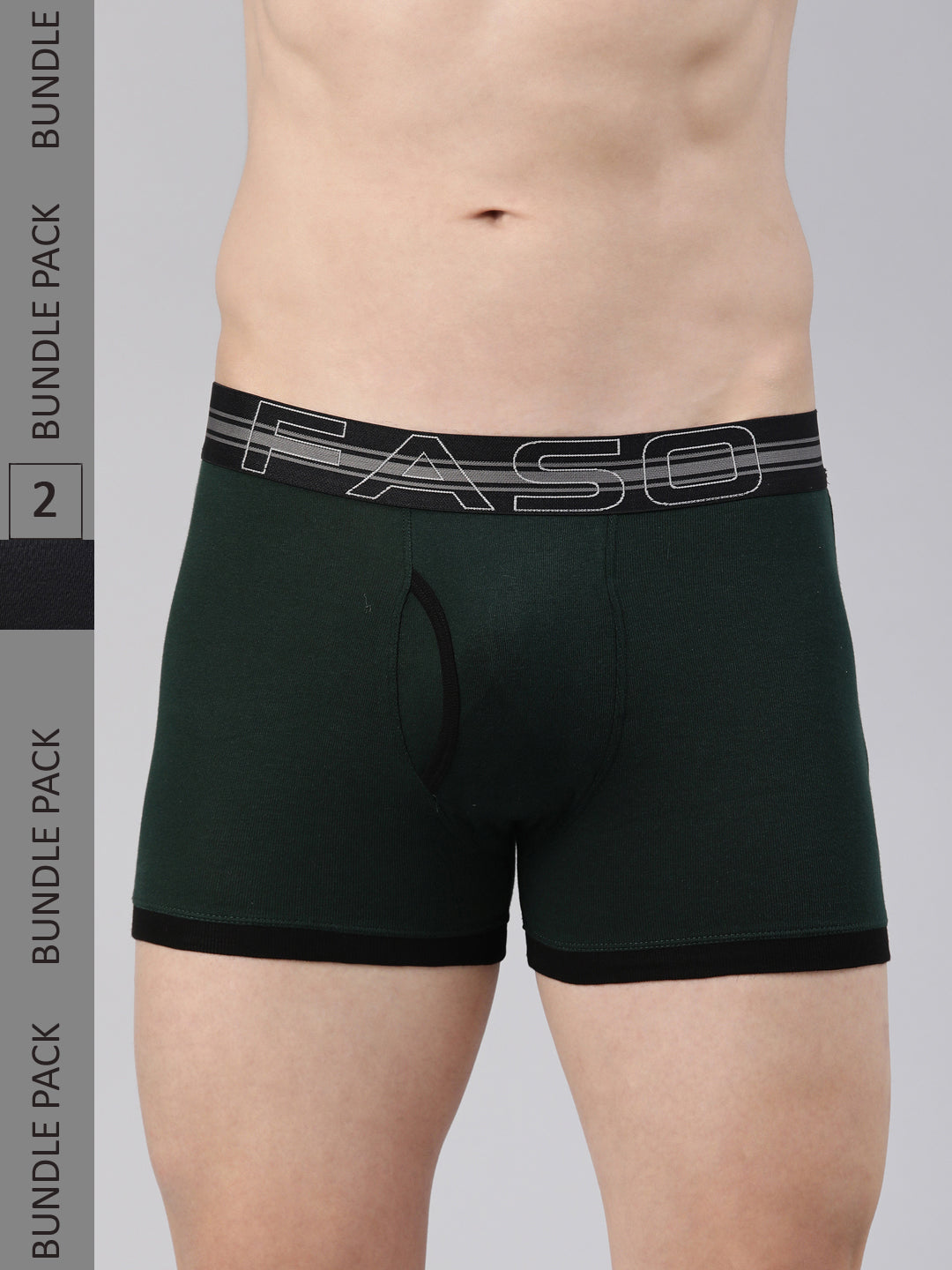 Faso Men's Cotton Contrast Binding Trunk (Pack of 2)