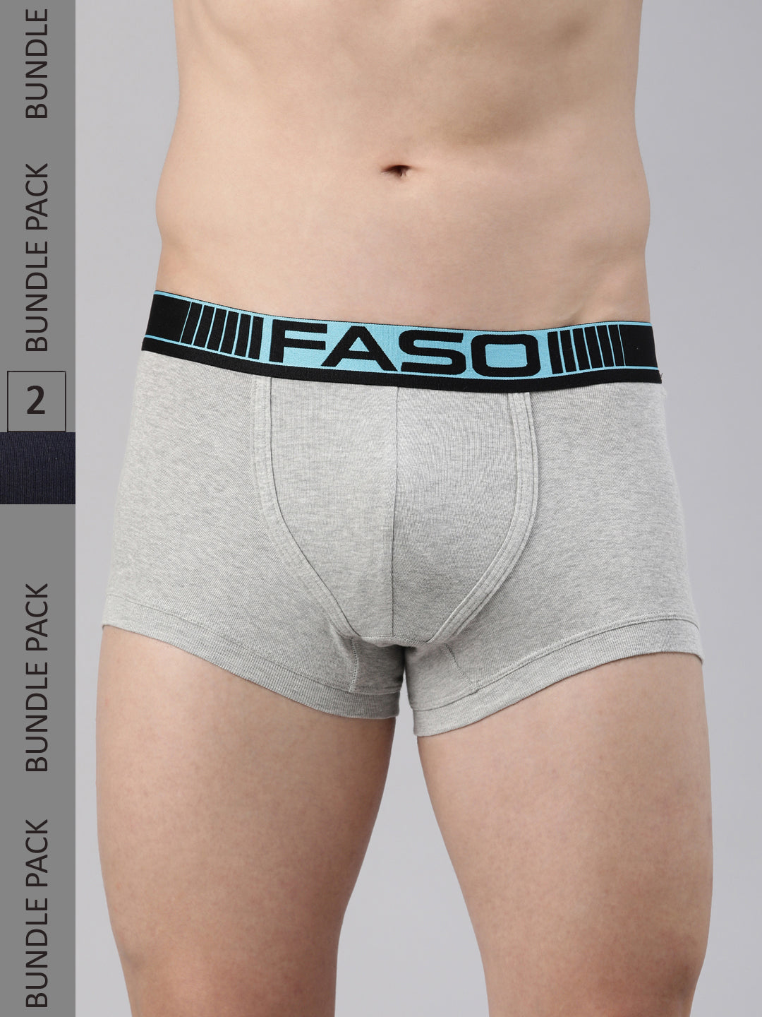 Faso Men's Cotton Neon Outer Elastic Trunk (Pack of 2)