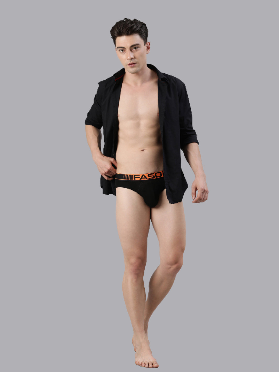 Faso Men's Cotton Neon Outer Elastic Brief (Pack of 2)