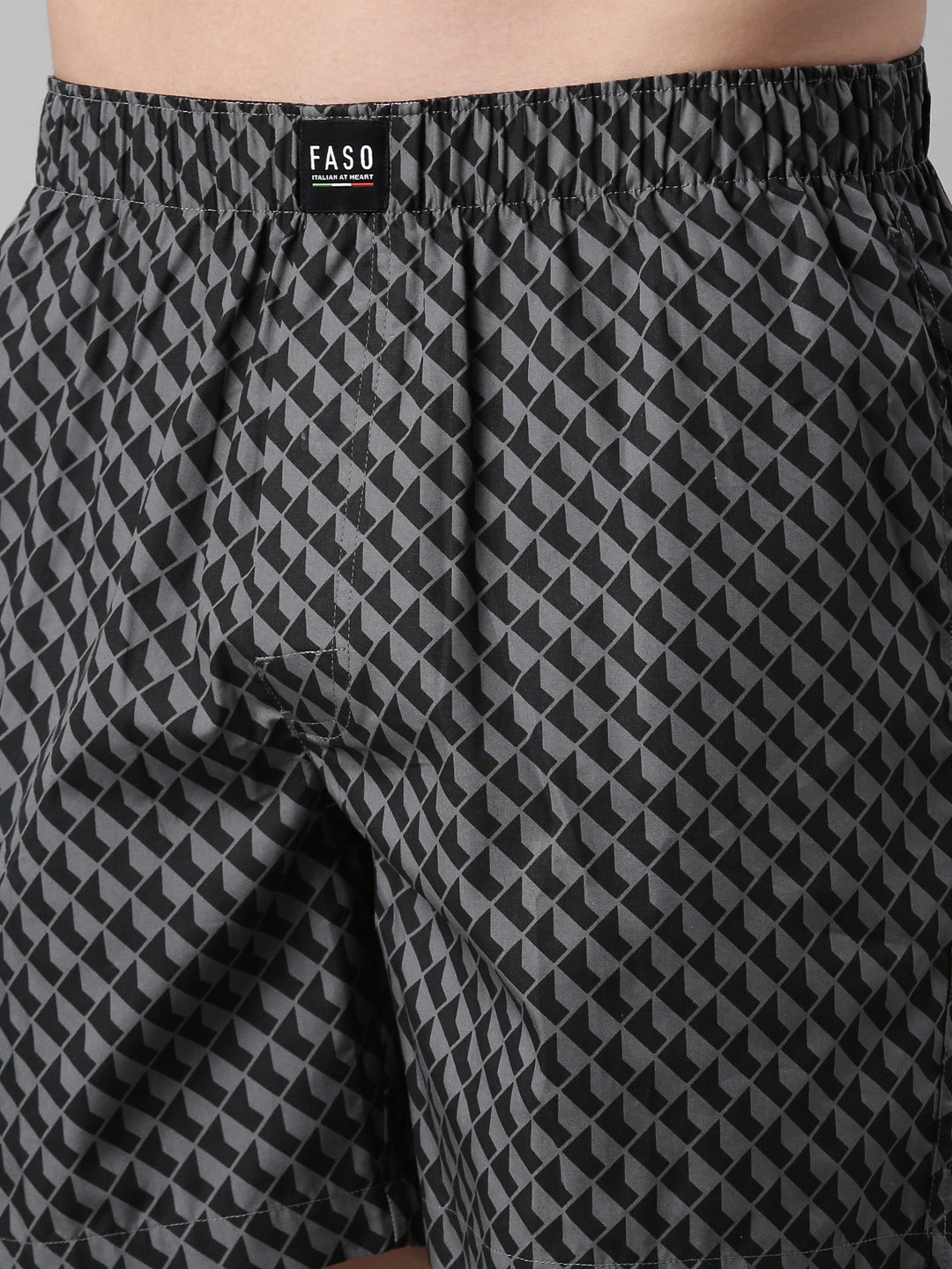 Faso Men's Cotton Printed Woven Boxer Shorts