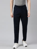 Faso Men's Cotton Side Seam Piping Track Pant