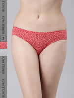 Faso Women's Cotton Inner Elastic Bikini (Pack of 2)