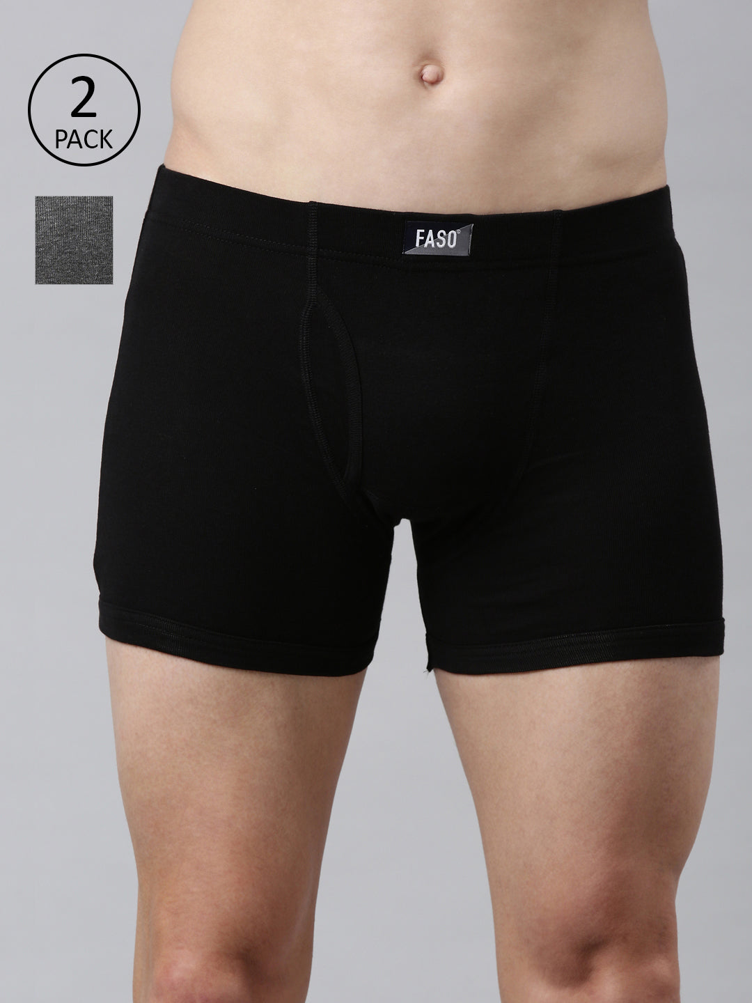 Faso Men's Cotton Inner Elastic Trunk (Pack of 2)
