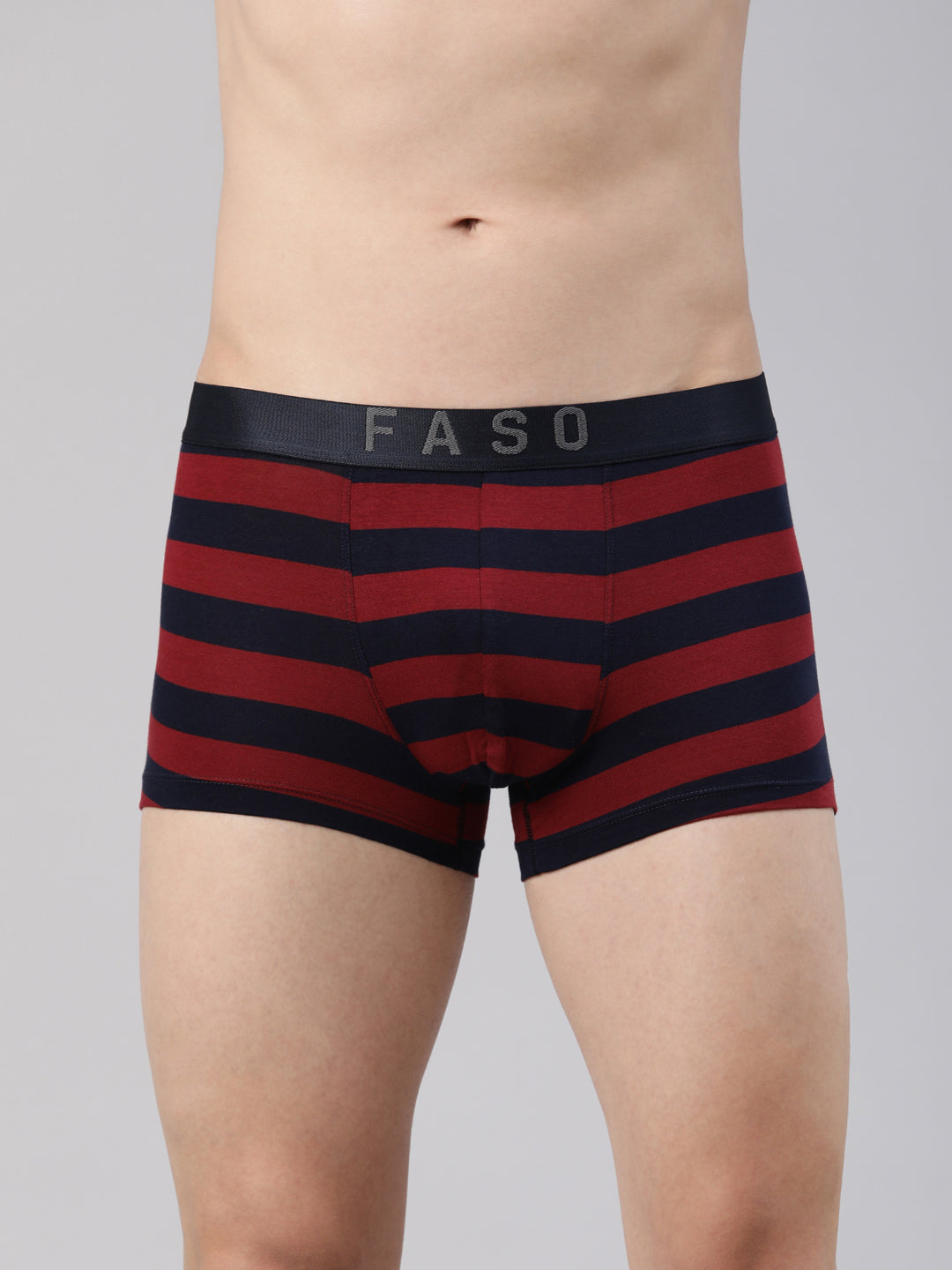 Faso Men's Cotton Yarn Dyed Striped Trunk