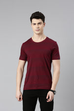 FASO Men’s Gradient Stripes Yarn Dyed Cotton T-Shirt