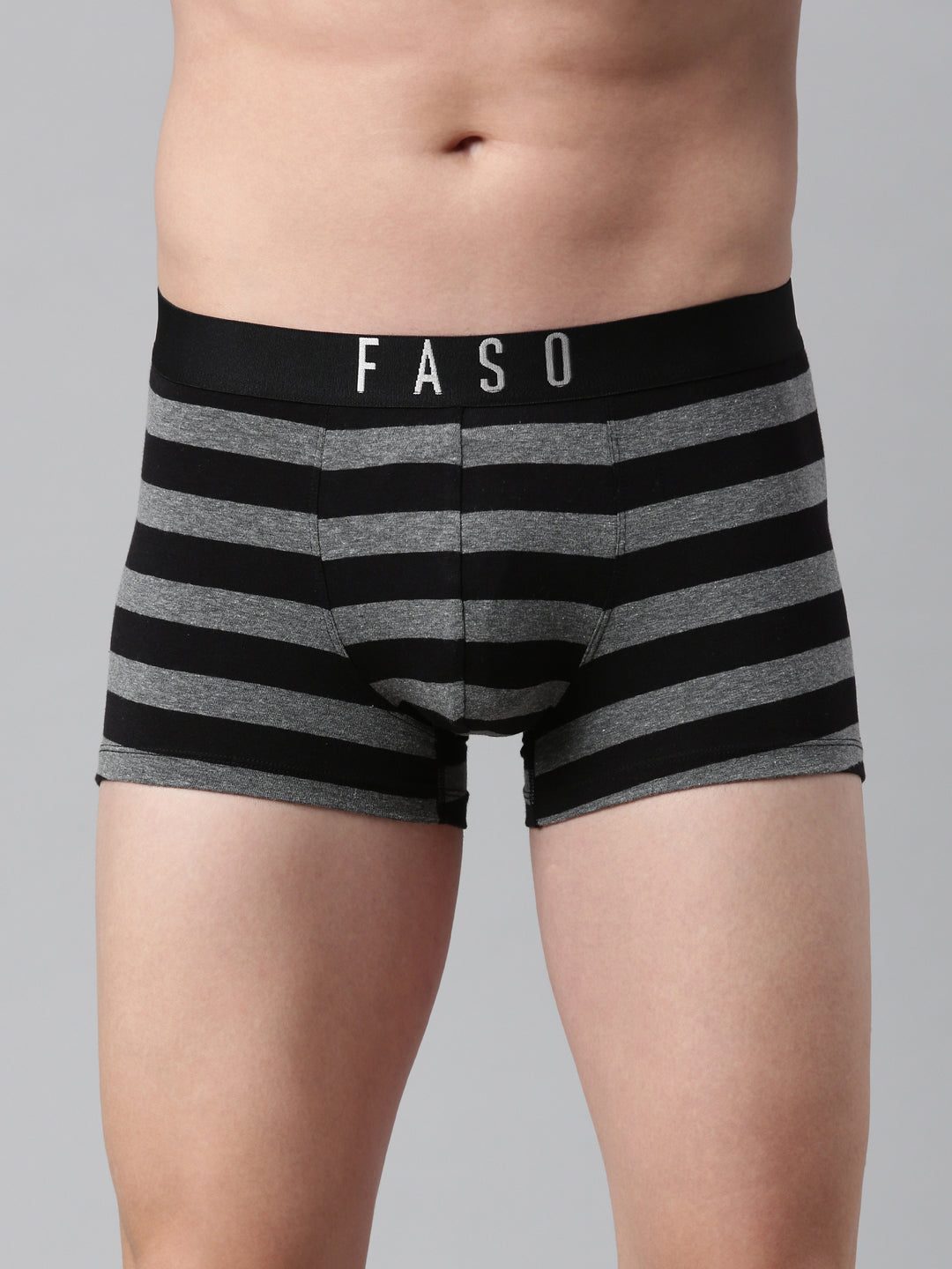 Faso Men's Cotton Yarn Dyed Striped Trunk