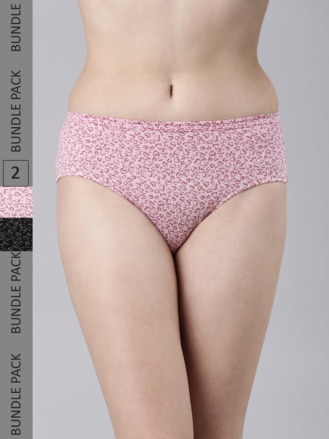 Faso Women's Cotton Inner Elastic Hipster (Pack of 2)