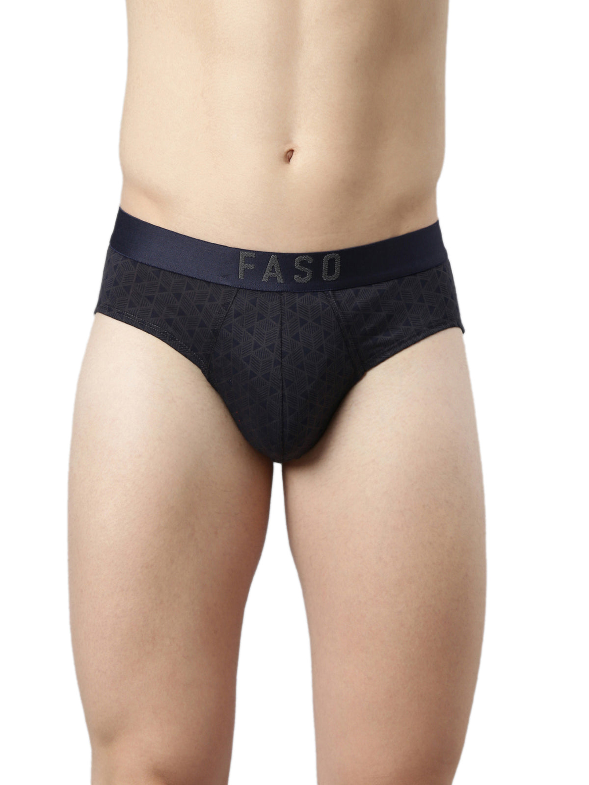 Faso Men's Cotton Outer Elastic All Over Print Brief