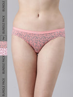 Faso Women's Cotton Outer Elastic Bikini (Pack of 2)