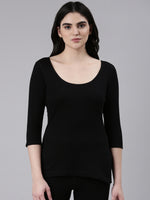 Faso Women's Cotton Blended 3/4 Sleeve Top