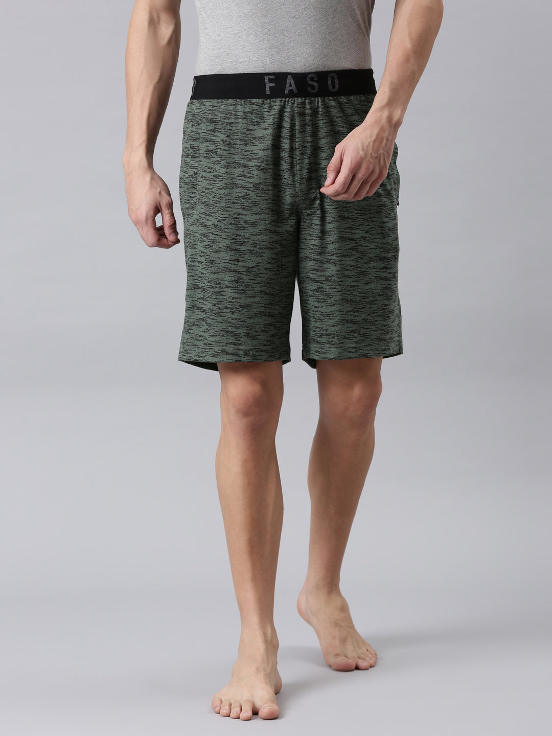 Faso Men's Cotton Elastic Track Shorts
