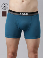 Faso Men's Cotton Outer Elastic Trunk (Pack of 2)