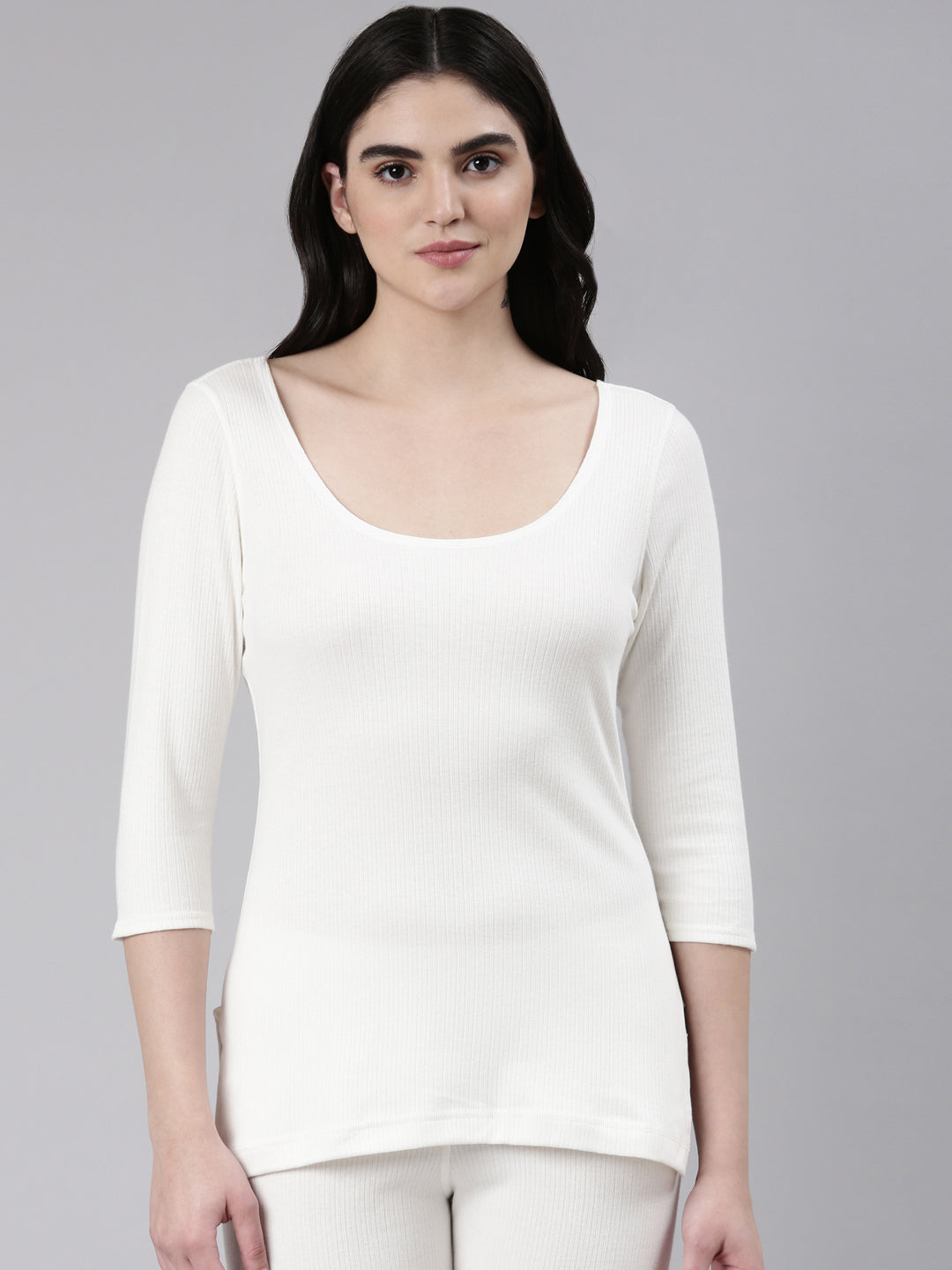 Faso Women's Cotton Blended 3/4 Sleeve Top