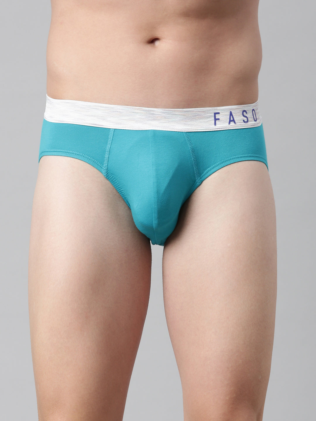 Faso Men's Cotton Metallic Elastic Brief