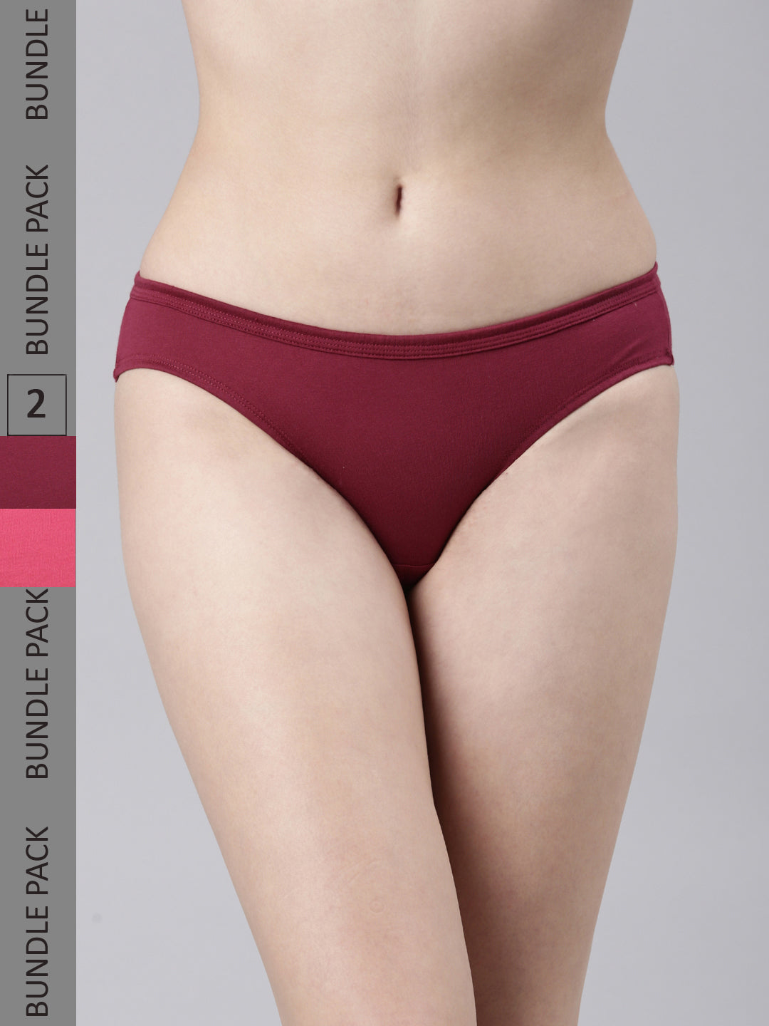 Faso Women's Cotton Inner Elastic Bikini (Pack of 2)