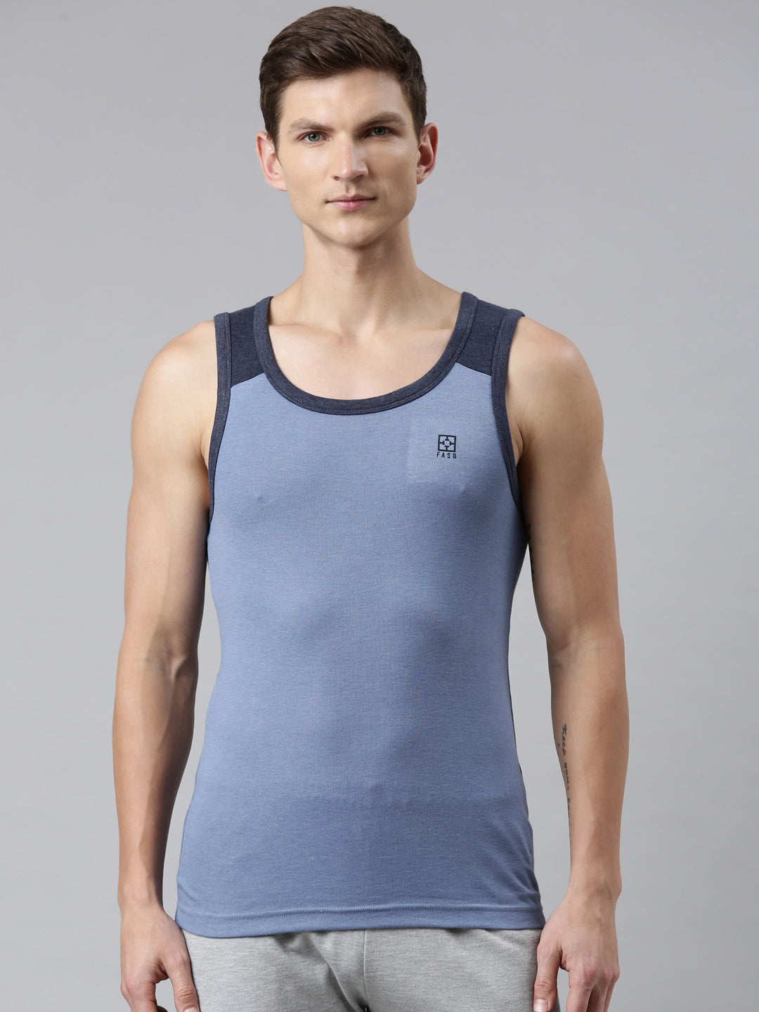Faso Men's Cotton Color Vest