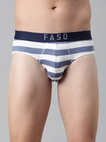 Faso Men's Cotton Yarn Dyed Striped Brief
