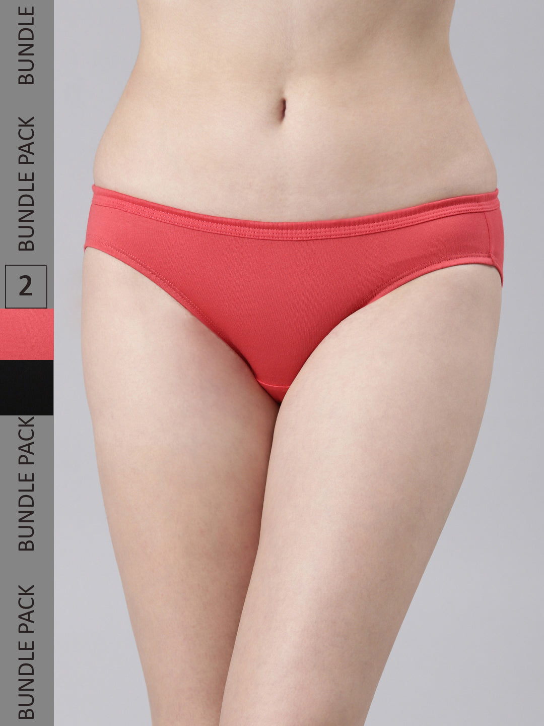 Faso Women's Cotton Inner Elastic Bikini (Pack of 2)