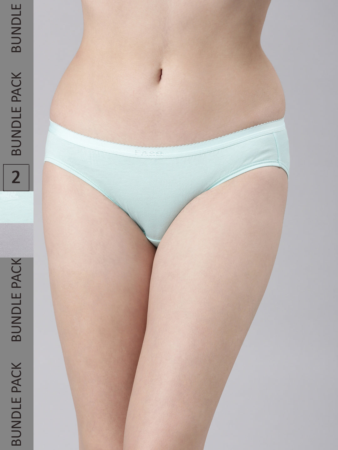 Faso Women's Cotton Outer Elastic Bikini (Pack of 2)