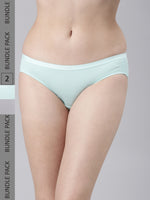 Faso Women's Cotton Outer Elastic Bikini (Pack of 2)