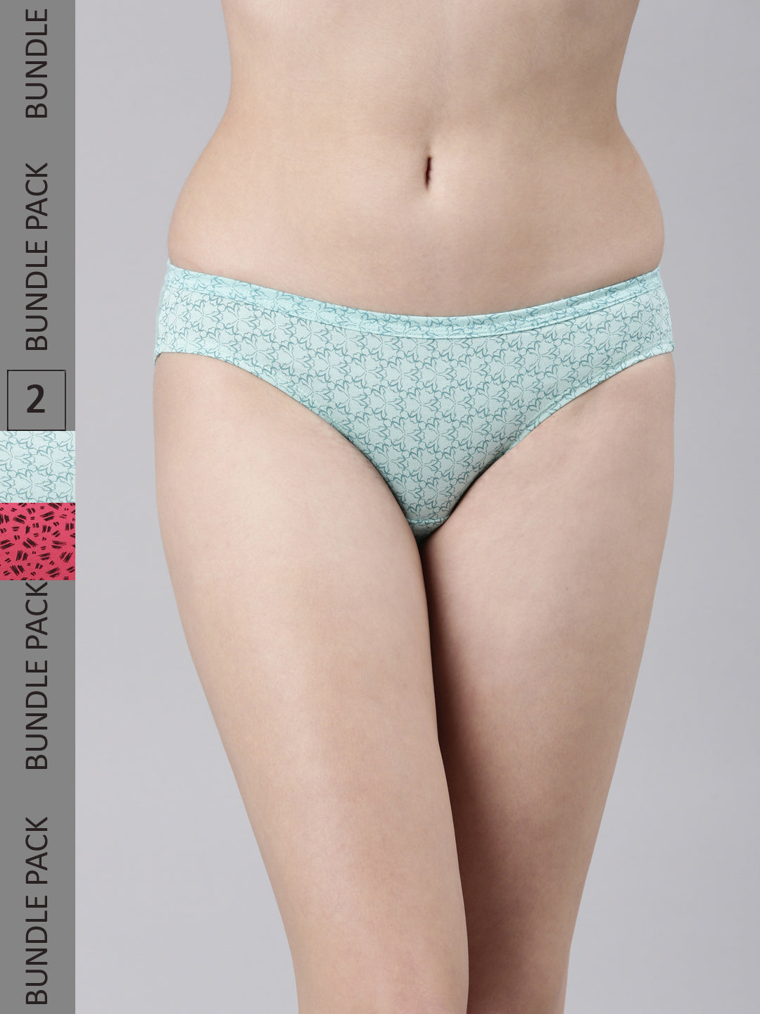 Faso Women's Cotton Inner Elastic Bikini (Pack of 2)