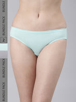 Faso Women's Cotton Inner Elastic Bikini (Pack of 2)