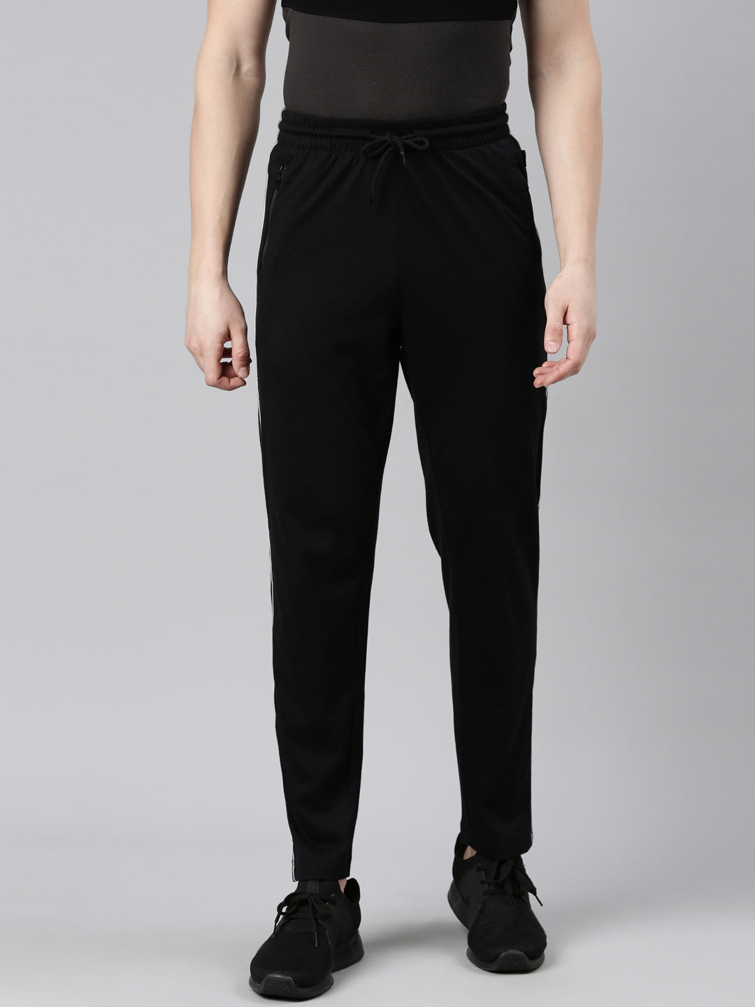 Faso Men's Cotton Side Seam Piping Track Pant