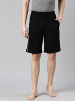 Faso Men's Cotton Side Seam Piping Bermuda Shorts