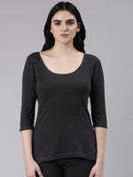 Faso Women's Cotton Blended 3/4 Sleeve Top