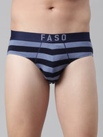 Faso Men's Cotton Yarn Dyed Striped Brief